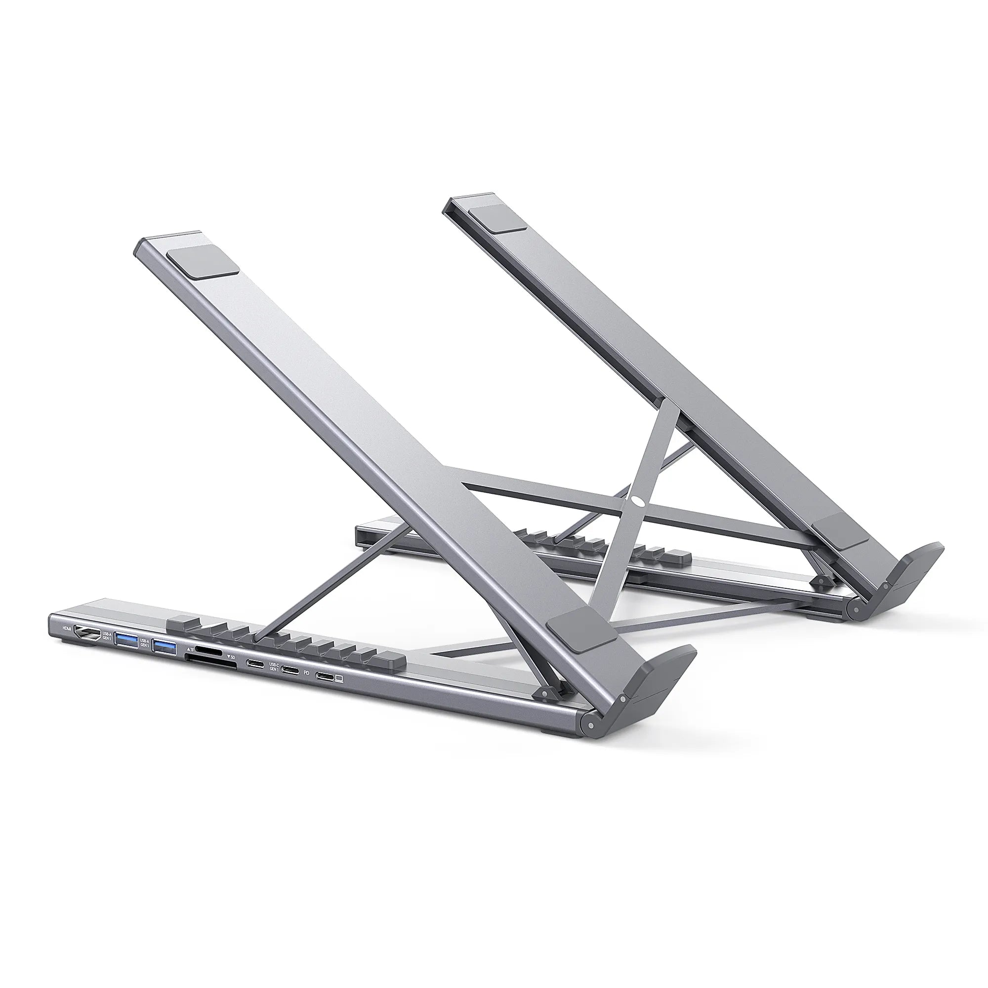Mukiya USB-C Laptop Docking Station Stand Core - 8-in-1 Ergonomic Workstation