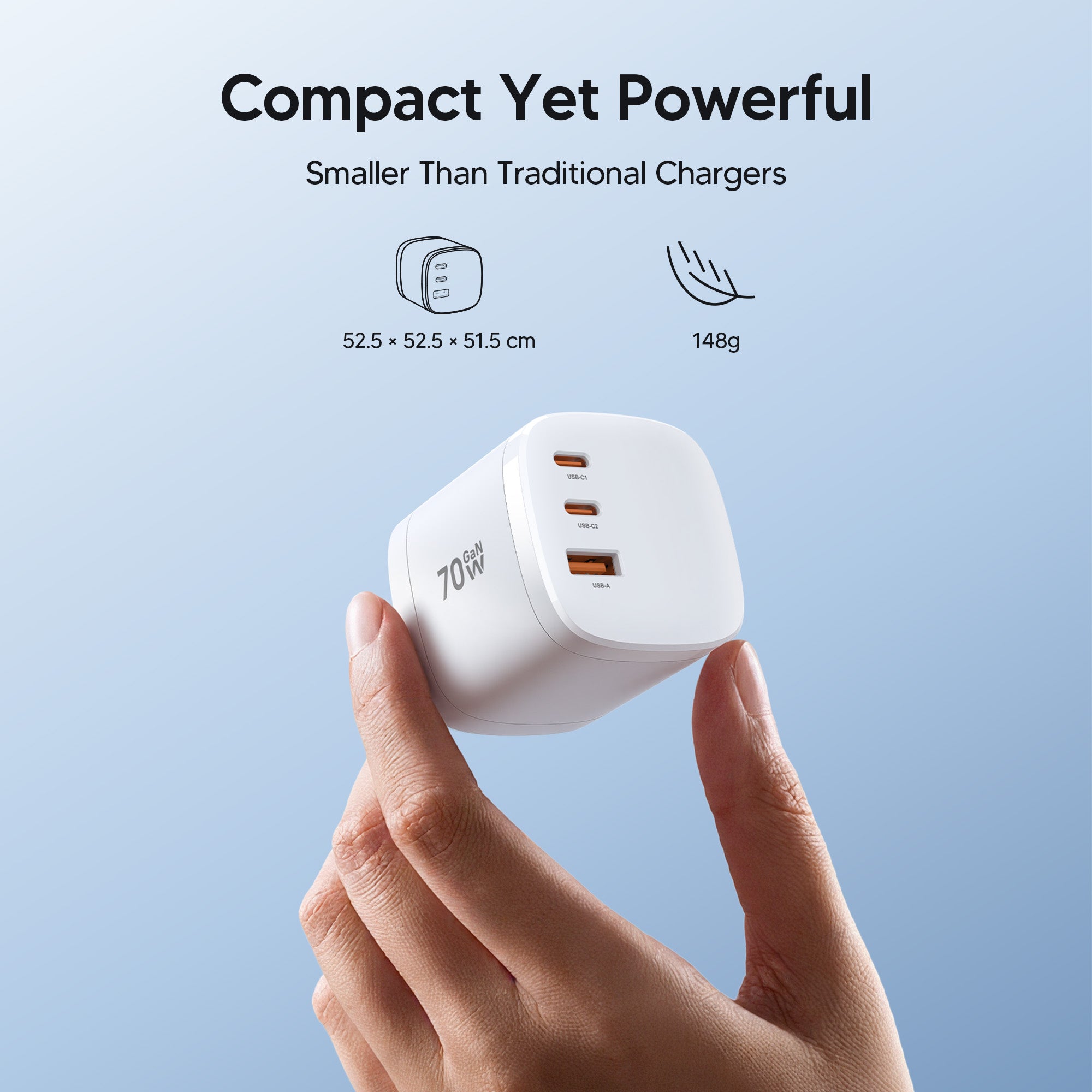 70W GaN Travel Charger with 360° Rotating Plug | TwistCube