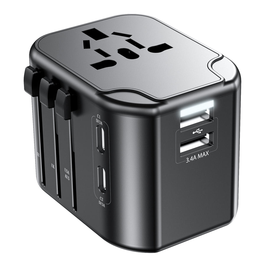 Mukiya Universal Travel Adapter with GaN Fast Charging Technology and Multiple USB-C Ports